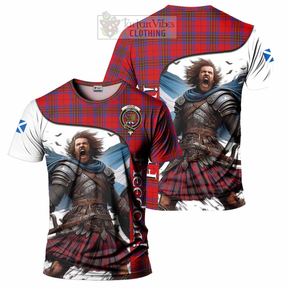 Leslie Crest Tartan T-Shirt Inspired by the Freedom of Scottish Warrior