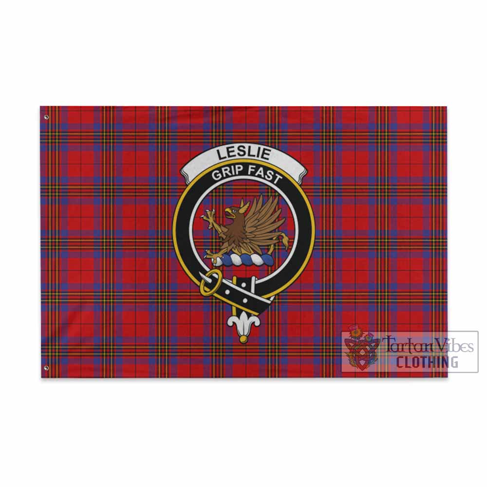 Leslie Tartan House Flag with Family Crest - Tartan Vibes Clothing