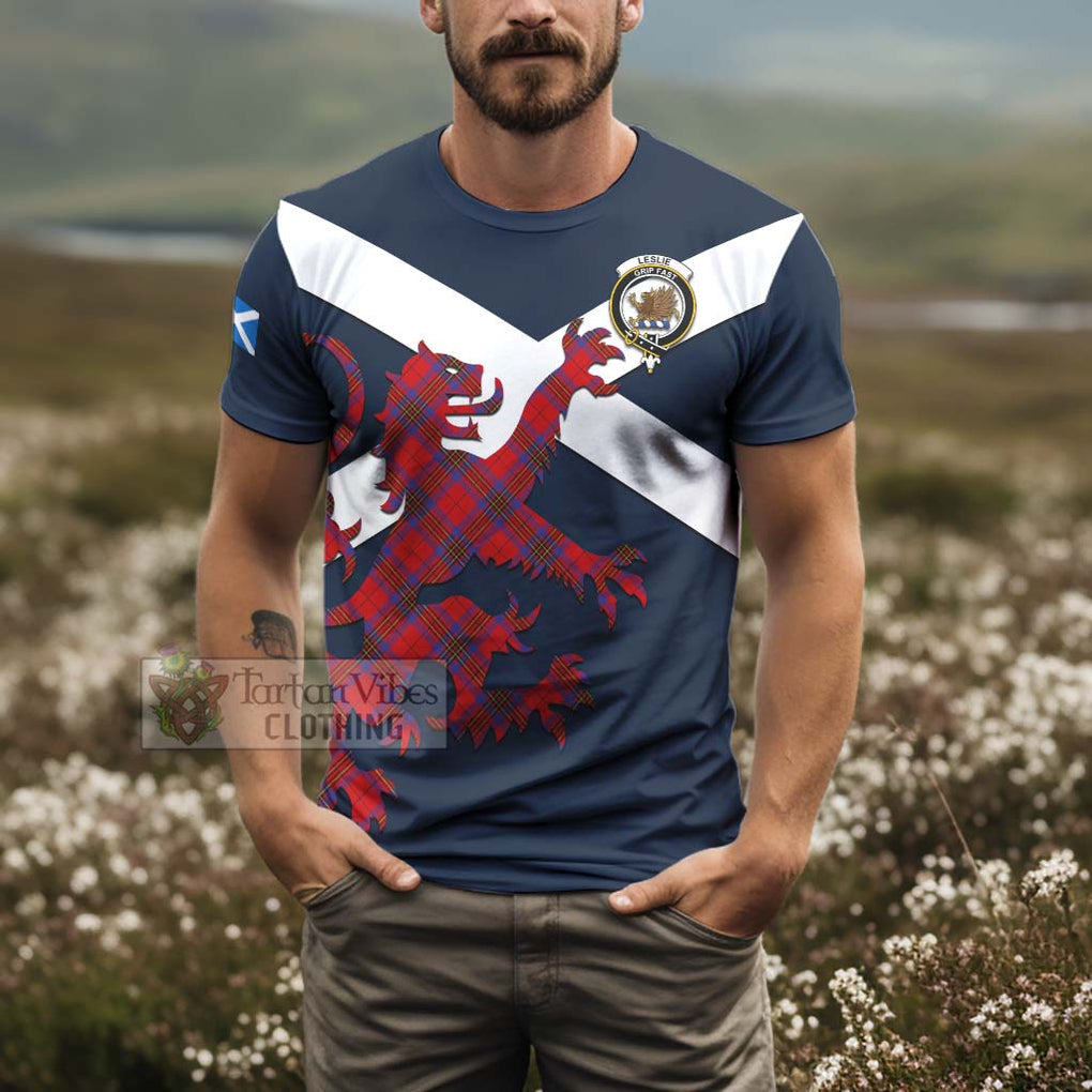 Tartan Vibes Clothing Leslie Tartan Lion Rampant T-Shirt – Proudly Display Your Heritage with Alba Gu Brath and Clan Name