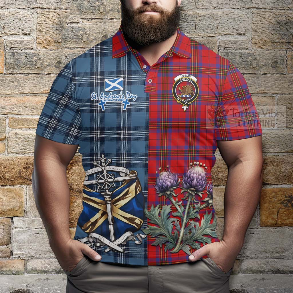 Tartan Vibes Clothing Leslie Tartan Polo Shirt Happy St. Andrew's Day Half Tartan Style