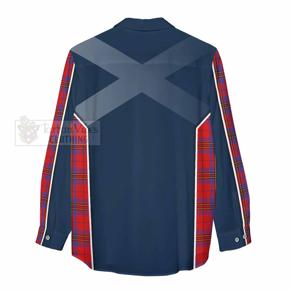 Tartan Vibes Clothing Leslie Tartan Women's Casual Shirt with Family Crest and Lion Rampant Vibes Sport Style