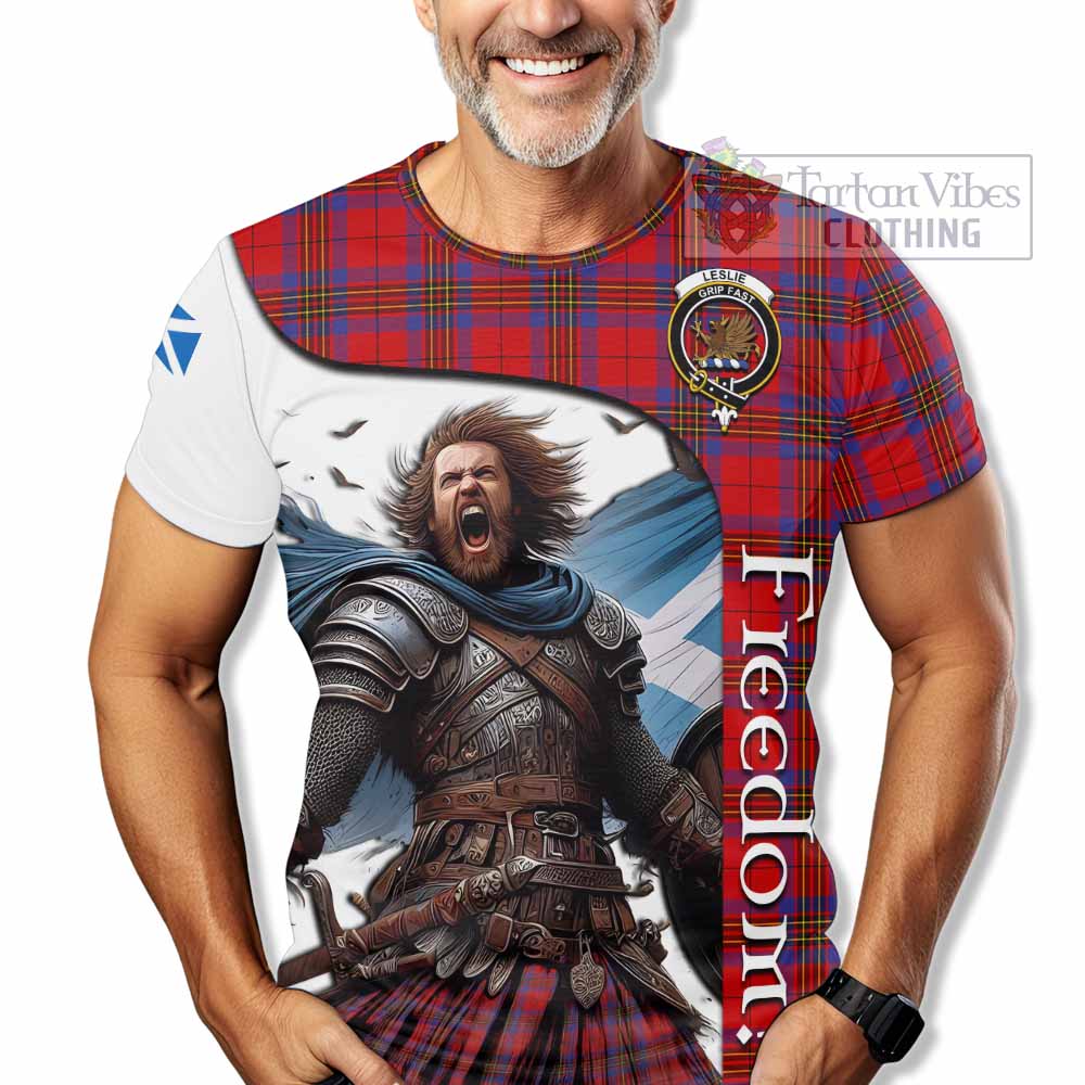 Leslie Crest Tartan T-Shirt Inspired by the Freedom of Scottish Warrior