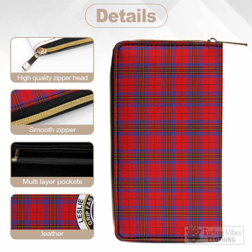 Leslie Tartan Women's Leather Wallet with Family Crest - Tartan Vibes Clothing