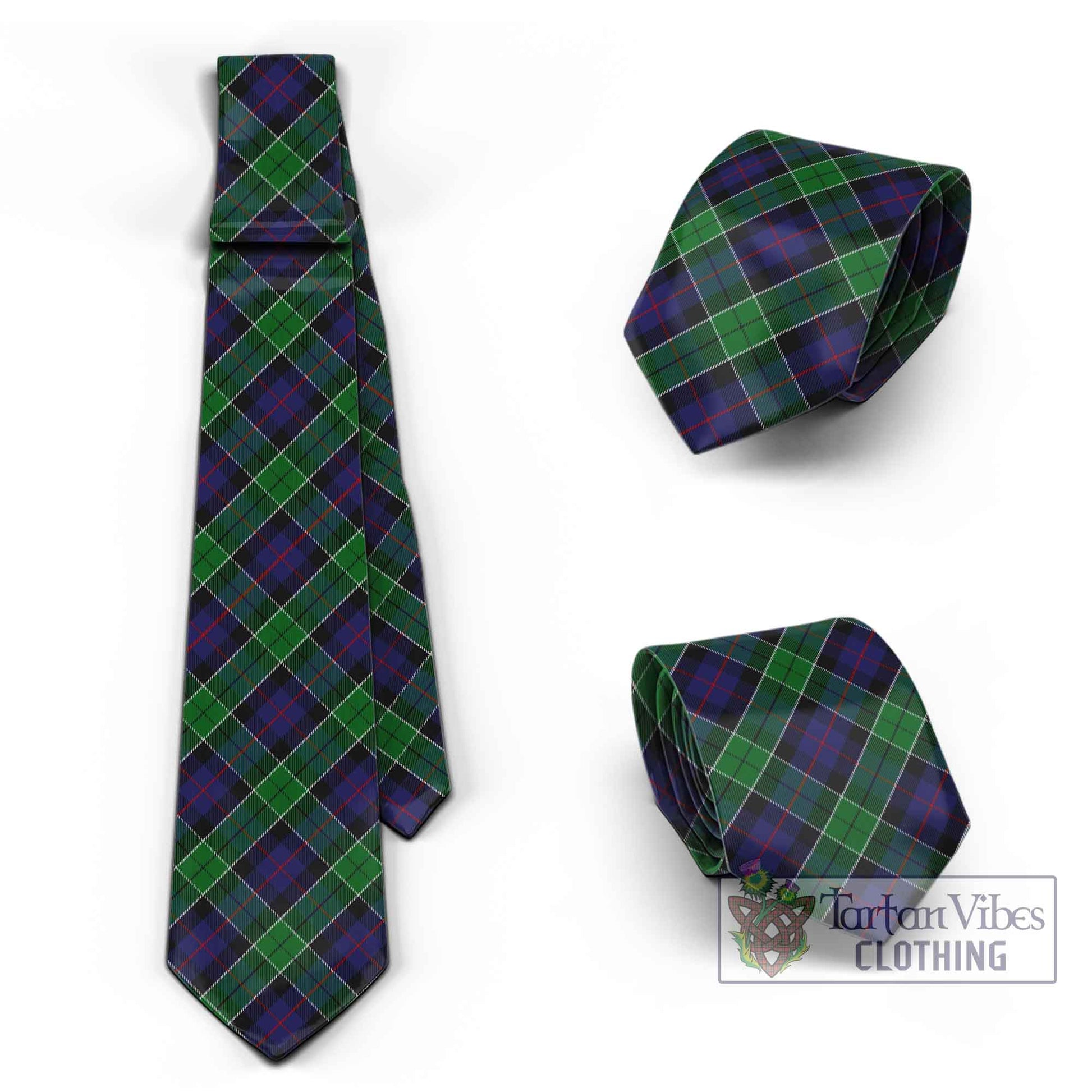 Tartan Vibes Clothing Leslie Hunting Tartan Classic Necktie Cross Style