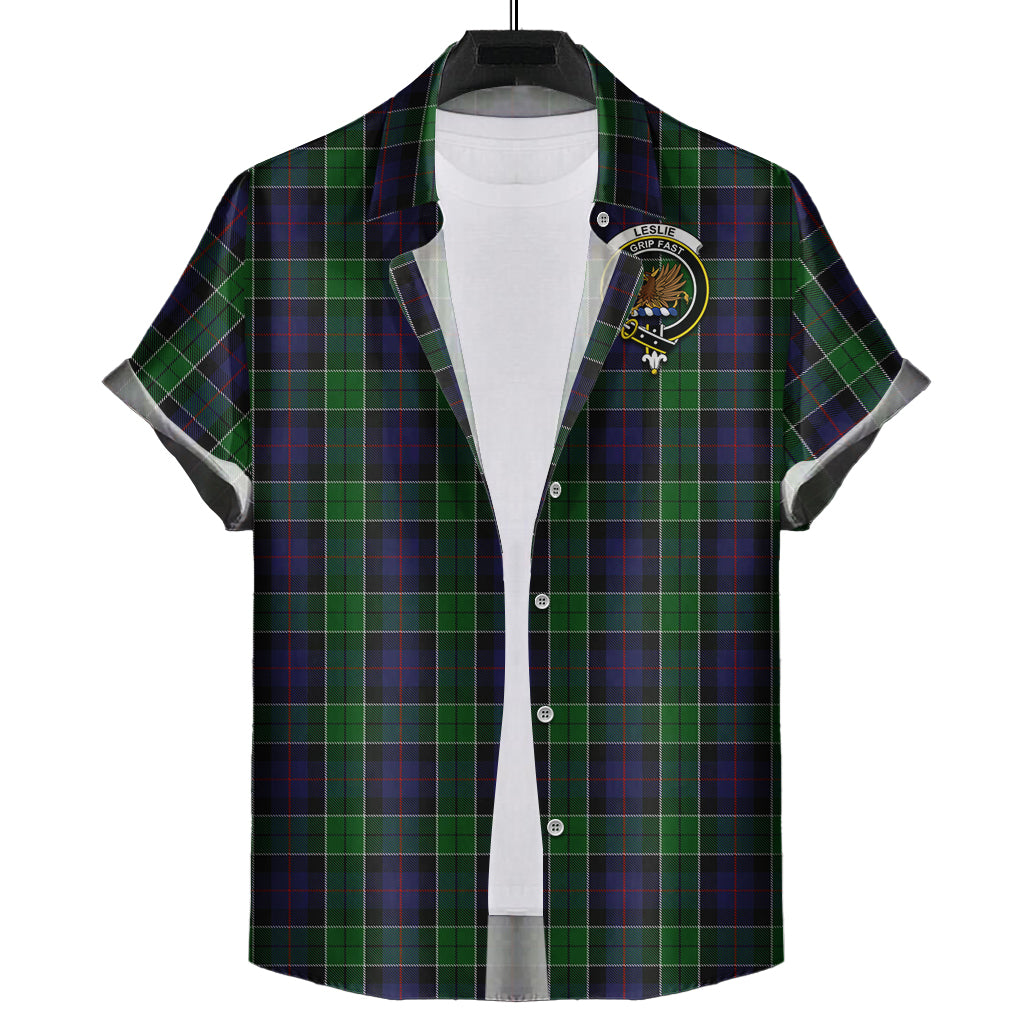 leslie-hunting-tartan-short-sleeve-button-down-shirt-with-family-crest