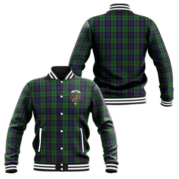 Leslie Hunting Tartan Baseball Jacket with Family Crest