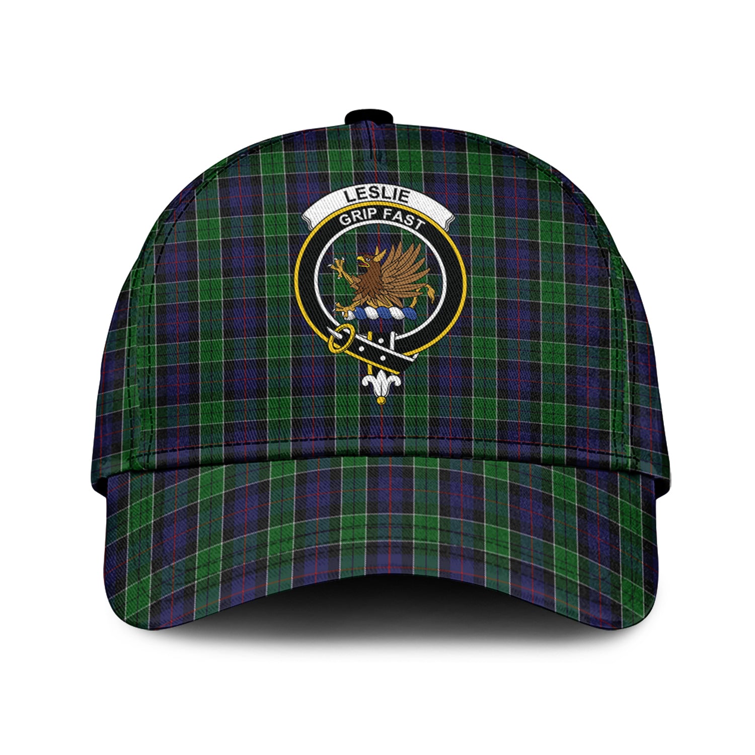 Leslie Hunting Tartan Classic Cap with Family Crest Classic Cap Universal Fit - Tartan Vibes Clothing