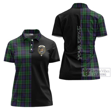 Leslie Hunting Tartan Women's Polo Shirt with Family Crest and Half Of Me Style