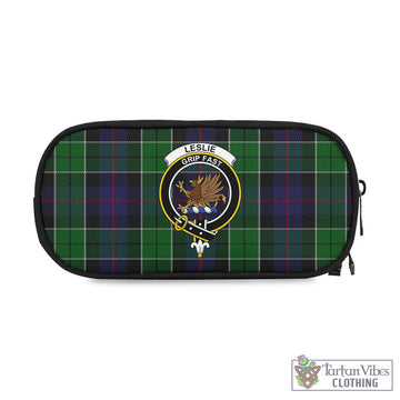 Leslie Hunting Tartan Pen and Pencil Case with Family Crest