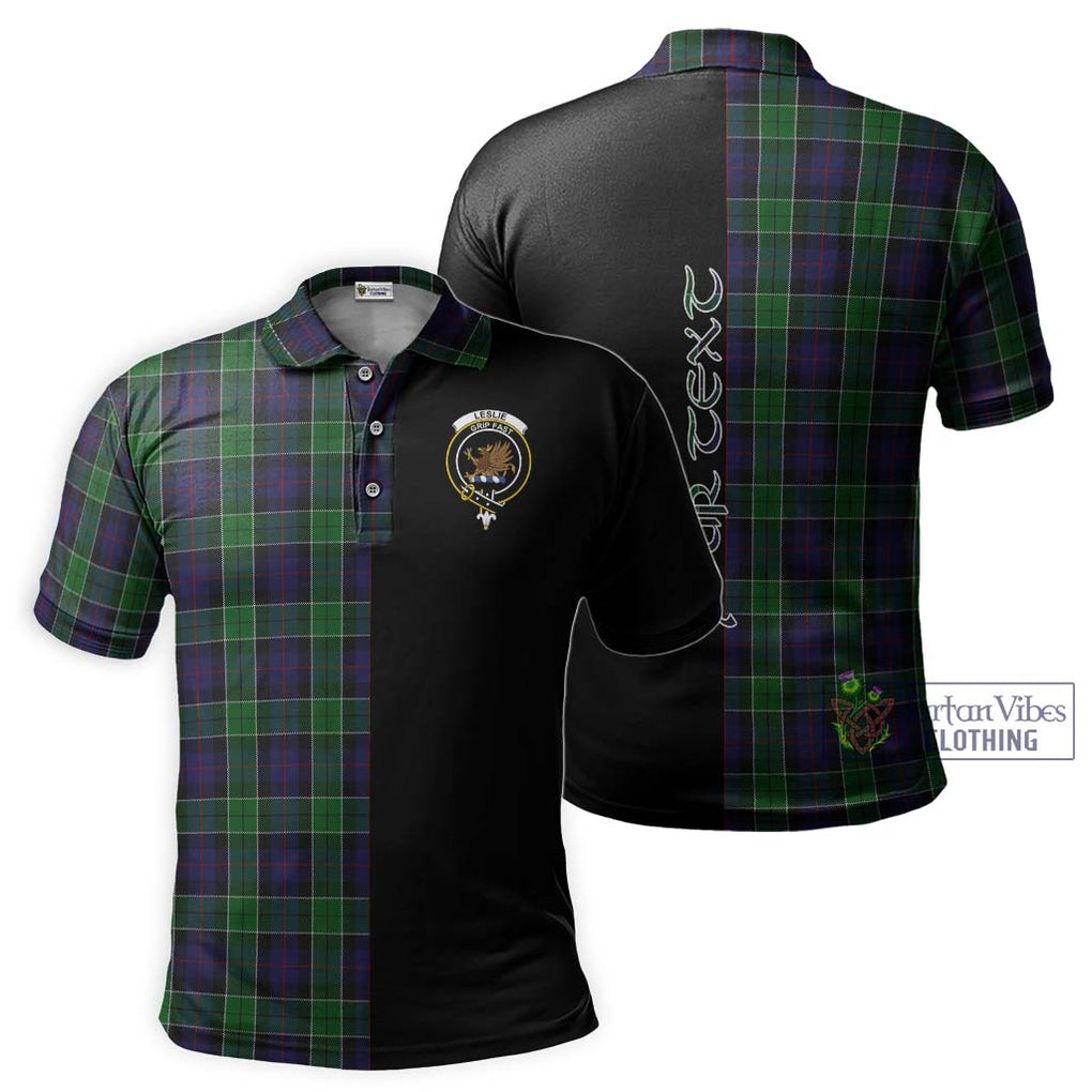 Leslie Hunting Tartan Polo Shirt with Family Crest and Half Of Me Style Kid - Tartanvibesclothing Shop