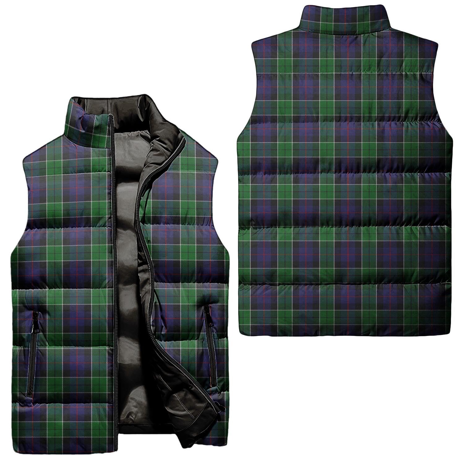 Leslie Hunting Tartan Sleeveless Puffer Jacket Unisex - Tartanvibesclothing