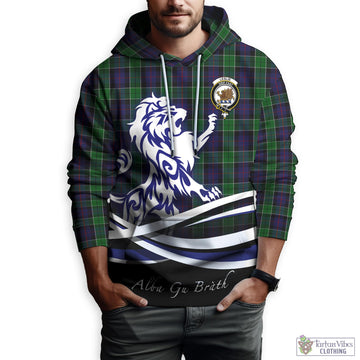 Leslie Hunting Tartan Hoodie with Alba Gu Brath Regal Lion Emblem