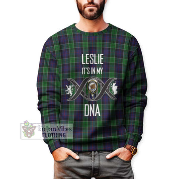 Leslie Hunting Tartan Sweatshirt with Family Crest DNA In Me Style