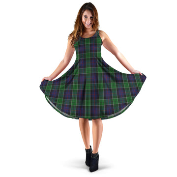 Leslie Hunting Tartan Sleeveless Midi Womens Dress