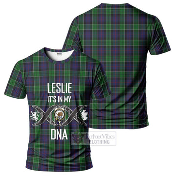 Leslie Hunting Tartan T-Shirt with Family Crest DNA In Me Style