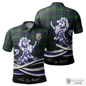 Leslie Hunting Tartan Polo Shirt with Alba Gu Brath Regal Lion Emblem