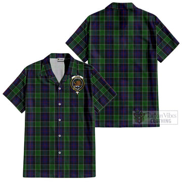 Leslie Hunting Tartan Cotton Hawaiian Shirt with Family Crest