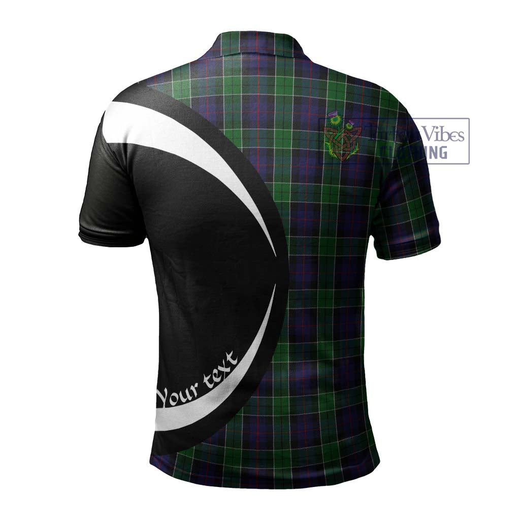 Leslie Hunting Tartan Men's Polo Shirt with Family Crest Circle Style - Tartan Vibes Clothing