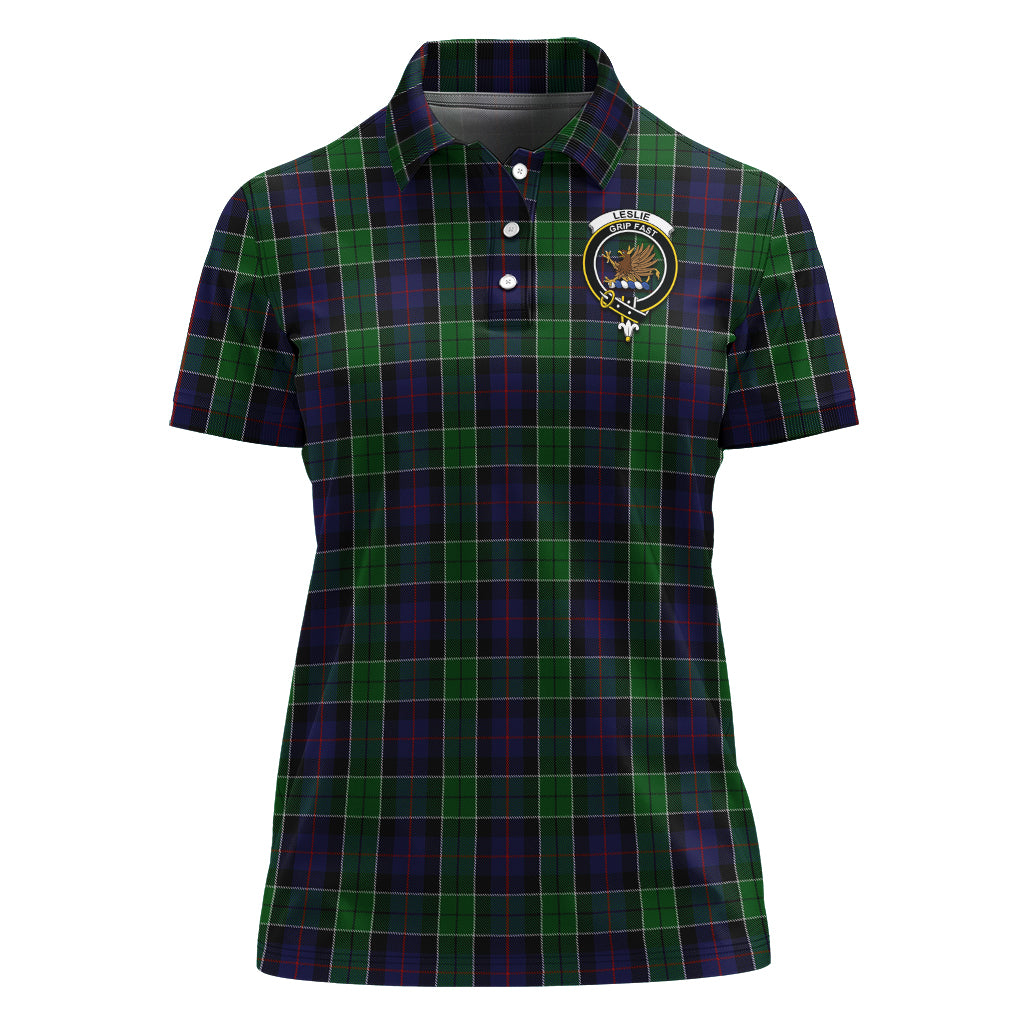 leslie-hunting-tartan-polo-shirt-with-family-crest-for-women