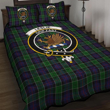 Leslie Hunting Tartan Quilt Bed Set with Family Crest