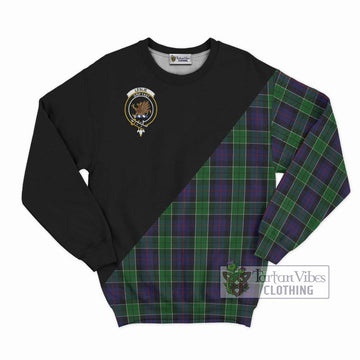 Leslie Hunting Tartan Sweatshirt with Family Crest and Military Logo Style