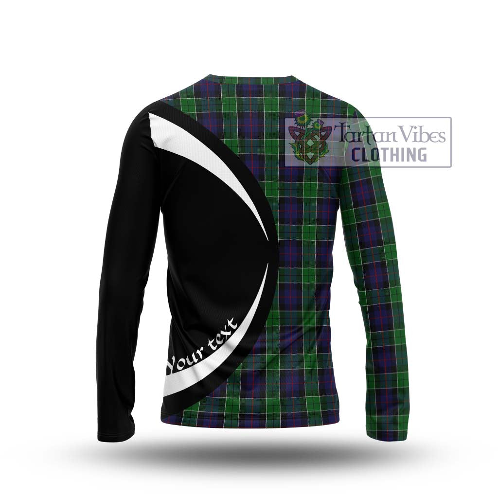 Leslie Hunting Tartan Long Sleeve T-Shirt with Family Crest Circle Style - Tartan Vibes Clothing