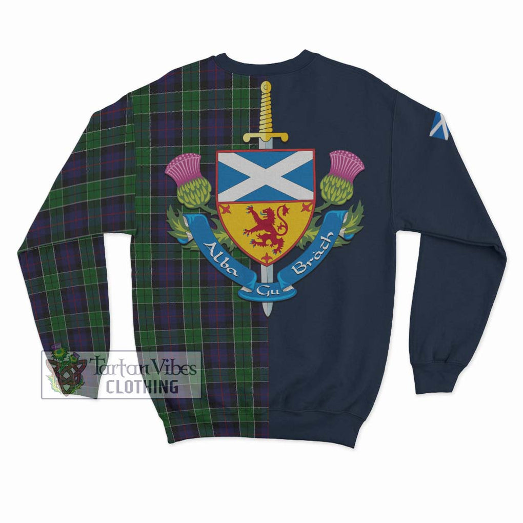 Tartan Vibes Clothing Leslie Hunting Tartan Sweatshirt with Scottish Lion Royal Arm Half Style