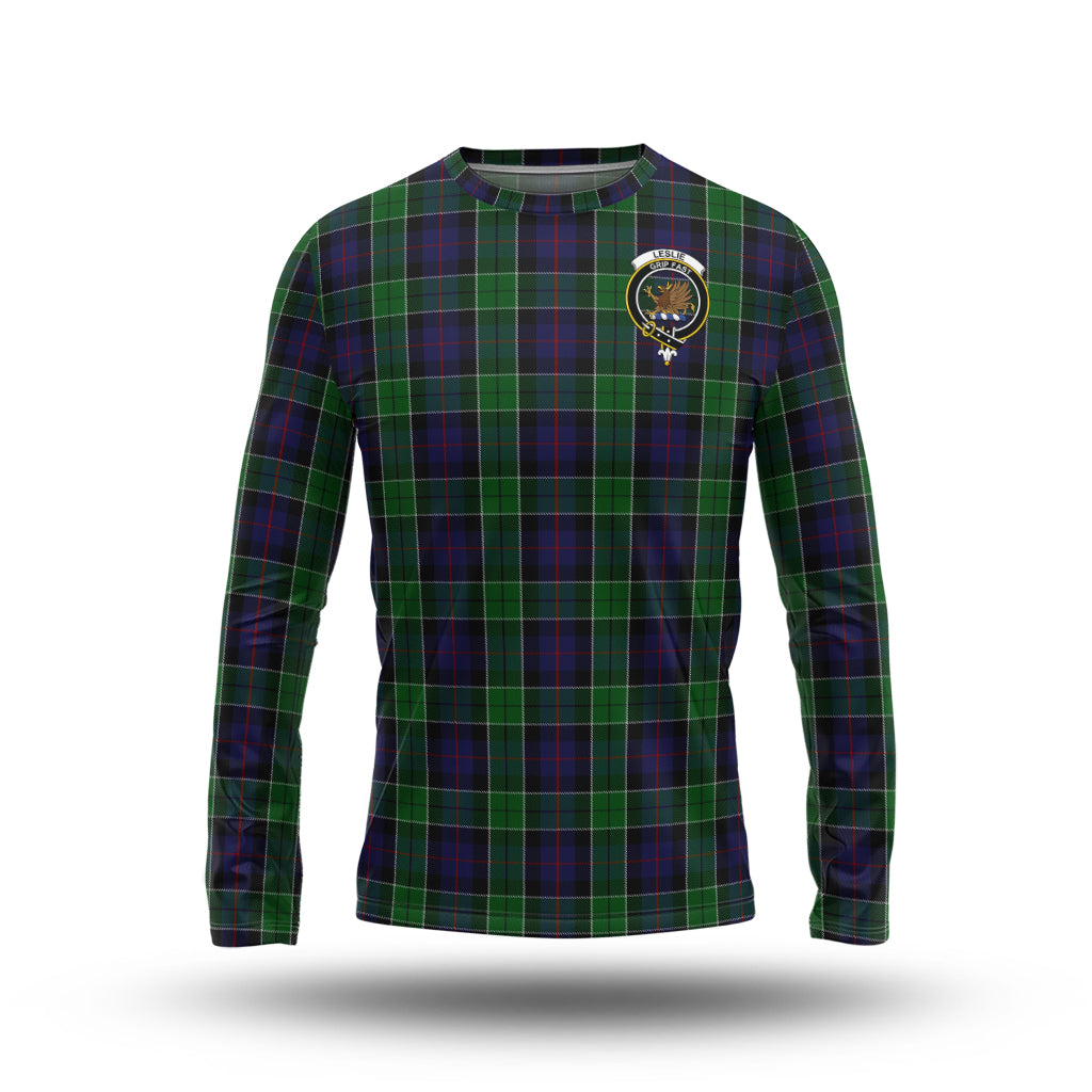 leslie-hunting-tartan-long-sleeve-t-shirt-with-family-crest