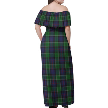 Leslie Hunting Tartan Off Shoulder Long Dress