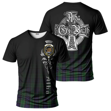 Leslie Hunting Tartan T-Shirt Featuring Alba Gu Brath Family Crest Celtic Inspired