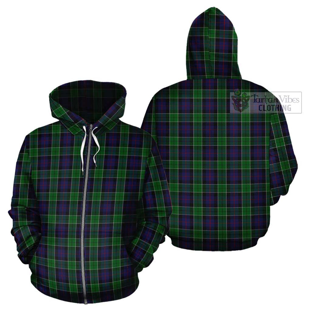 Leslie Hunting Tartan Cotton Hoodie Zip Hoodie - Tartan Vibes Clothing