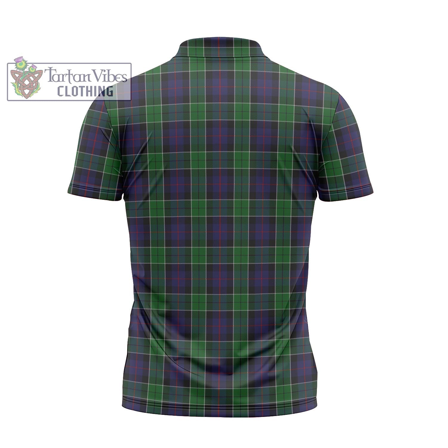 Tartan Vibes Clothing Leslie Hunting Tartan Zipper Polo Shirt