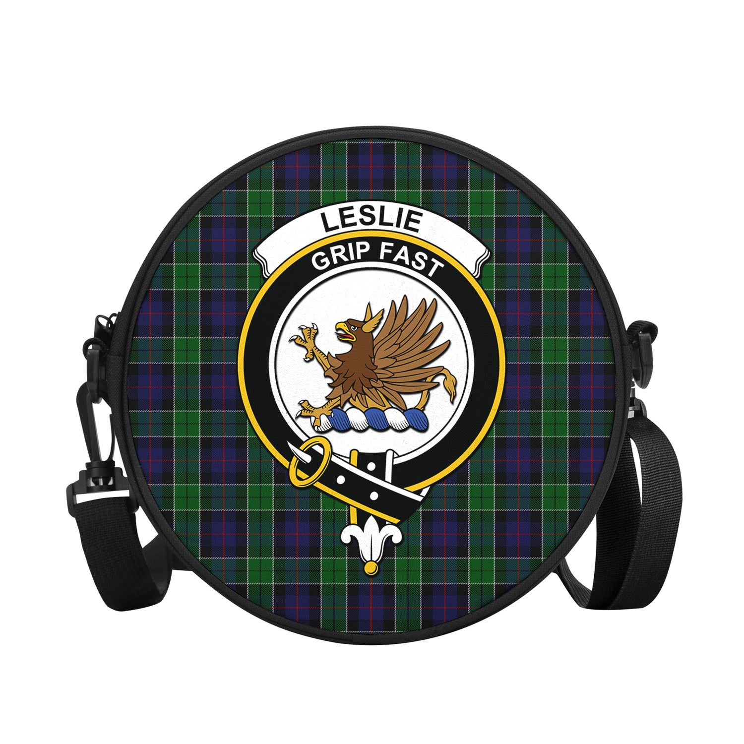 leslie-hunting-tartan-round-satchel-bags-with-family-crest