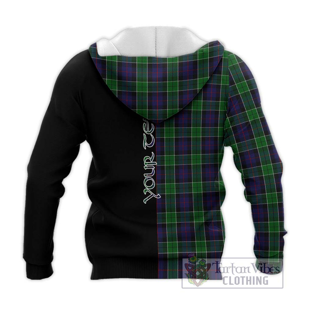 Leslie Hunting Tartan Knitted Hoodie with Family Crest and Half Of Me Style - Tartanvibesclothing Shop