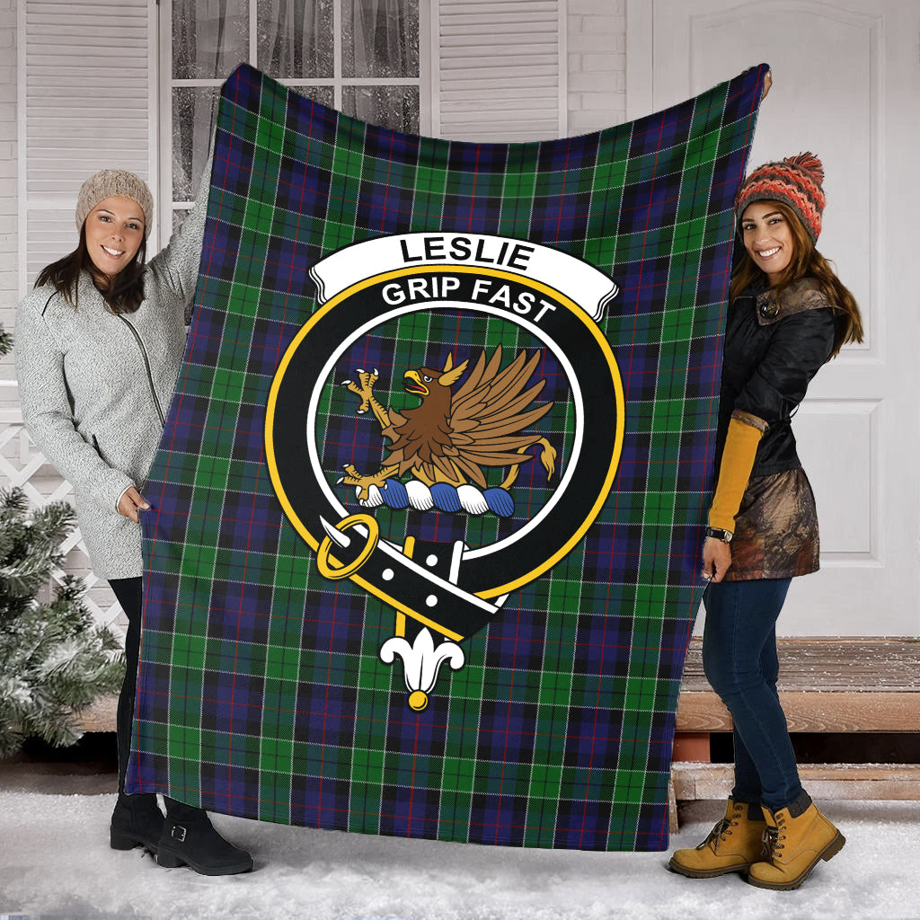 leslie-hunting-tartab-blanket-with-family-crest