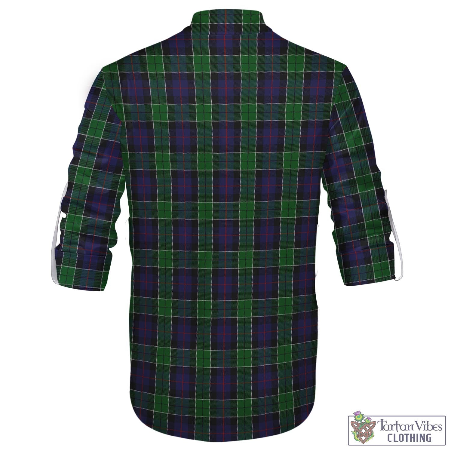 Tartan Vibes Clothing Leslie Hunting Tartan Men's Scottish Traditional Jacobite Ghillie Kilt Shirt with Family Crest