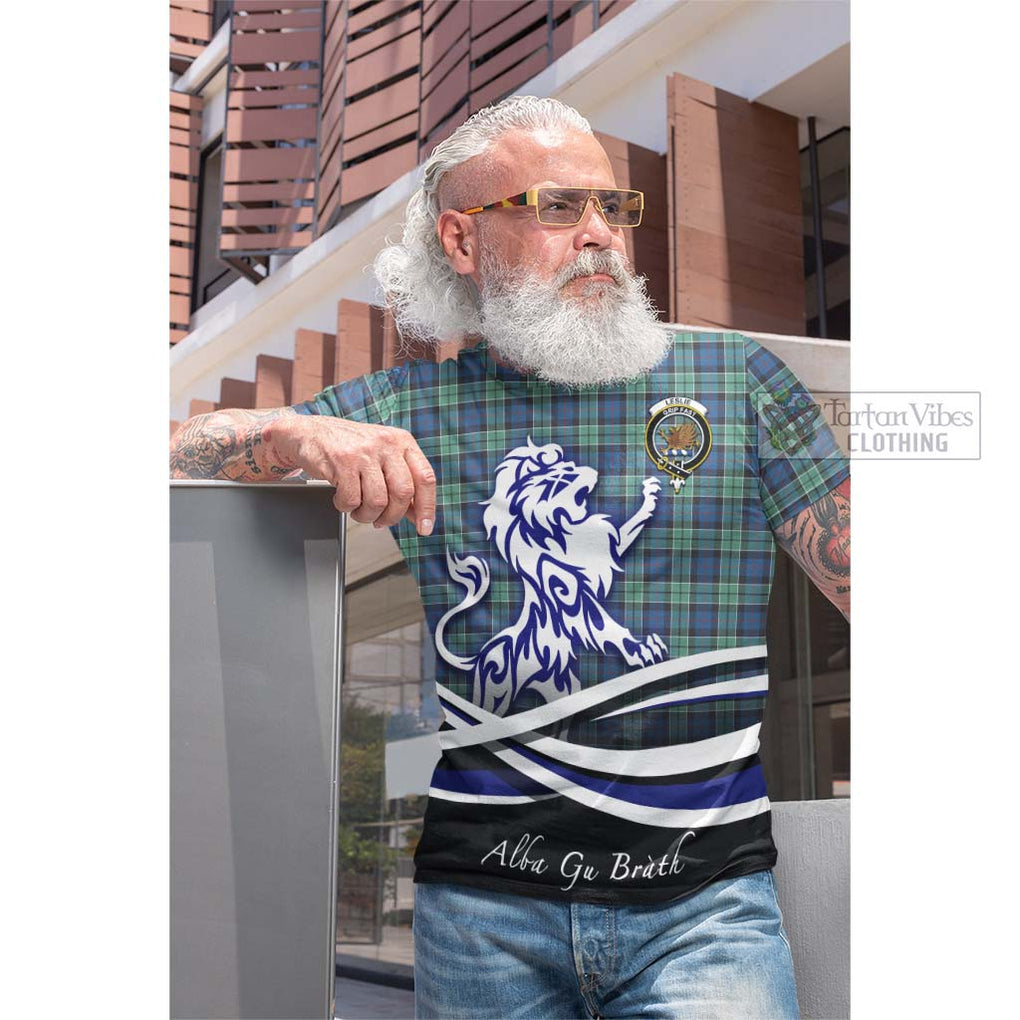 Tartan Vibes Clothing Leslie Hunting Ancient Tartan Cotton T-shirt with Alba Gu Brath Regal Lion Emblem