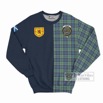 Leslie Hunting Ancient Tartan Sweatshirt Alba with Scottish Lion Royal Arm Half Style