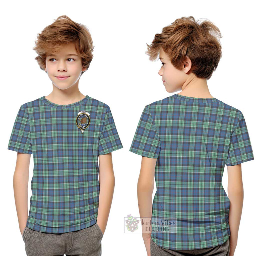 Leslie Hunting Ancient Tartan Kid T-Shirt with Family Crest Youth XL Size14 - Tartanvibesclothing Shop