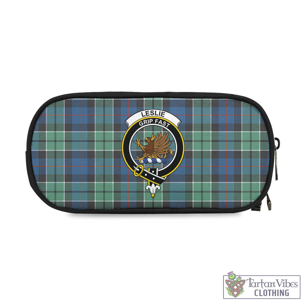 Tartan Vibes Clothing Leslie Hunting Ancient Tartan Pen and Pencil Case with Family Crest