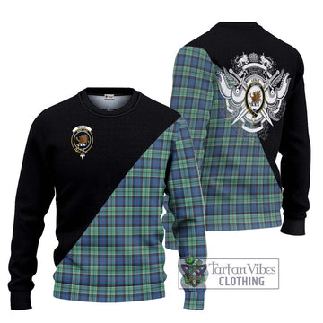 Leslie Hunting Ancient Tartan Ugly Sweater with Family Crest and Military Logo Style