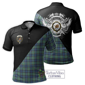 Leslie Hunting Ancient Tartan Polo Shirt with Family Crest and Military Logo Style