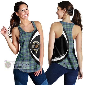 Leslie Hunting Ancient Tartan Women's Racerback Tanks with Family Crest Circle Style