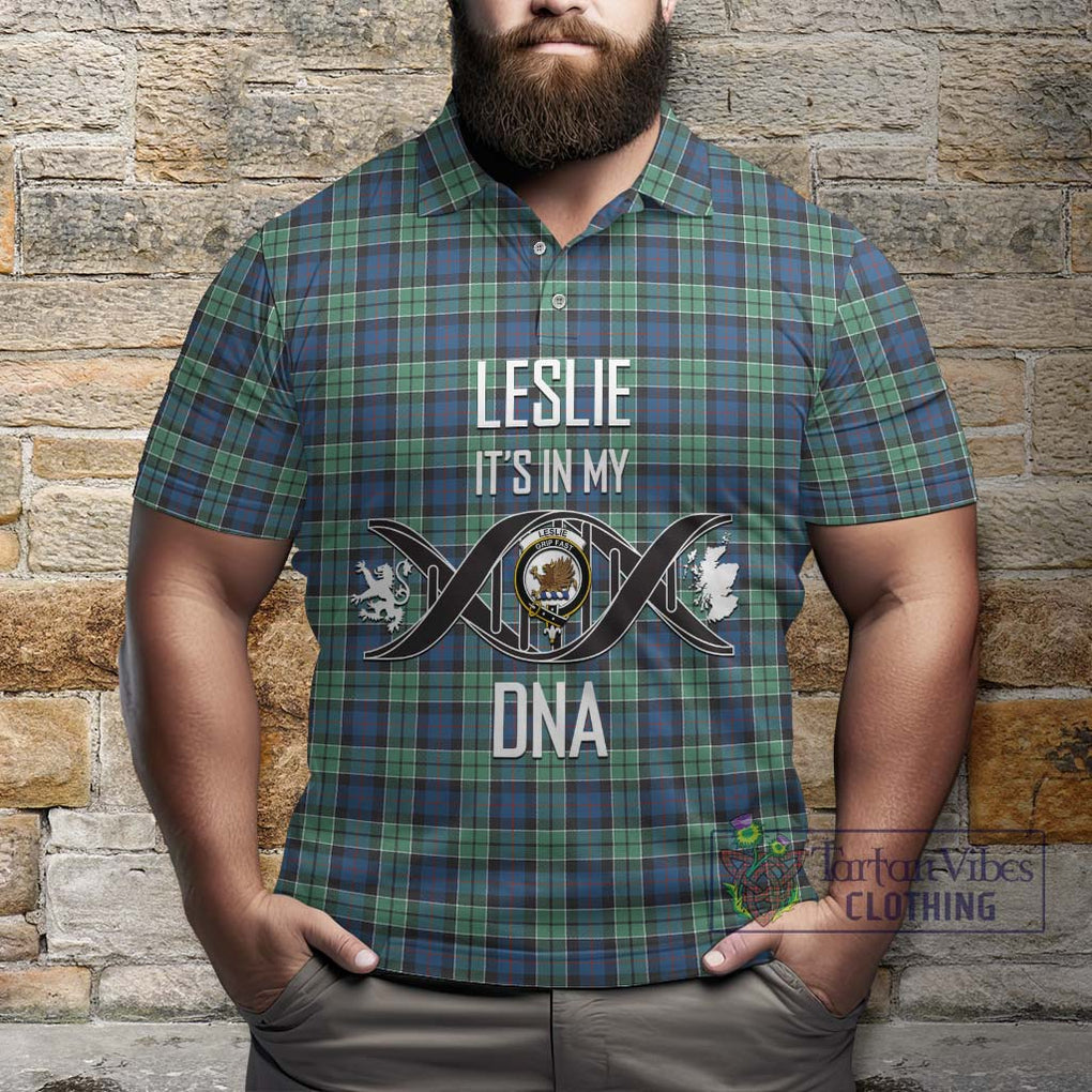 Leslie Hunting Ancient Tartan Polo Shirt with Family Crest DNA In Me Style Kid - Tartanvibesclothing Shop