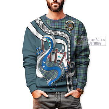 Leslie Hunting Ancient Tartan Sweatshirt with Epic Bagpipe Style