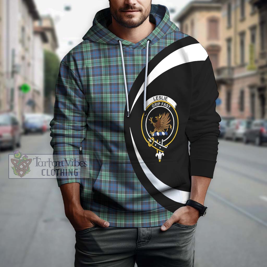 Tartan Vibes Clothing Leslie Hunting Ancient Tartan Hoodie with Family Crest Circle Style