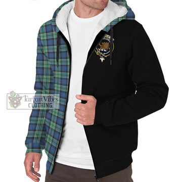 Leslie Hunting Ancient Tartan Sherpa Hoodie with Family Crest and Half Of Me Style