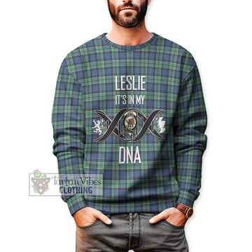 Leslie Hunting Ancient Tartan Sweatshirt with Family Crest DNA In Me Style