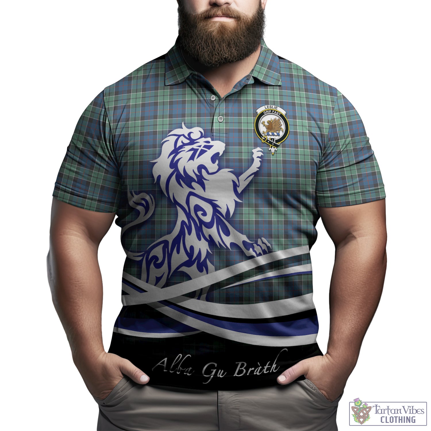 leslie-hunting-ancient-tartan-polo-shirt-with-alba-gu-brath-regal-lion-emblem