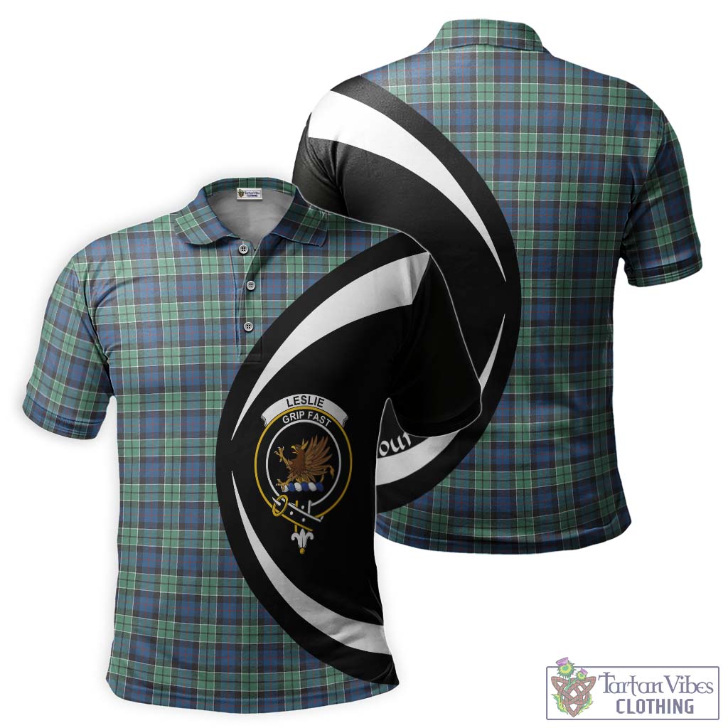 Leslie Hunting Ancient Tartan Men's Polo Shirt with Family Crest Circle Style Kid - Tartan Vibes Clothing